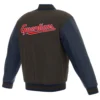 Cleveland-Guardians-Reversible-Wool-Leather-Varsity-Jacket-Charcoal-Navy-leather moto 2