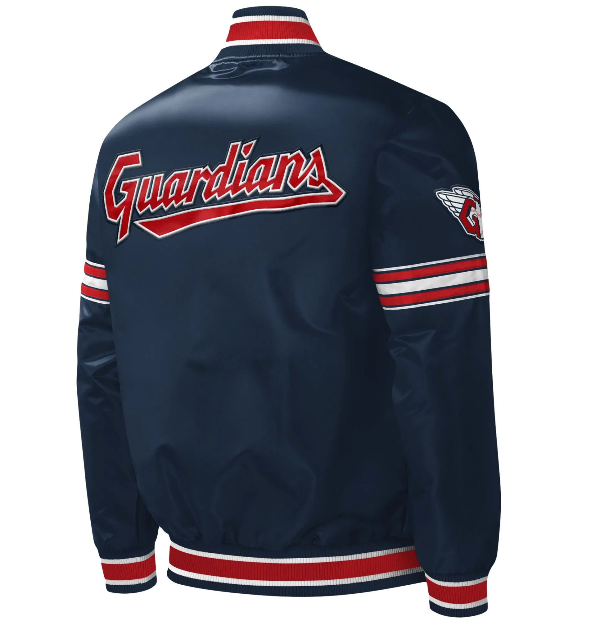 Cleveland-Guardians-Starter-Navy-Midfield-Full-Snap-Satin-Varsity-Jacket-leather moto 2