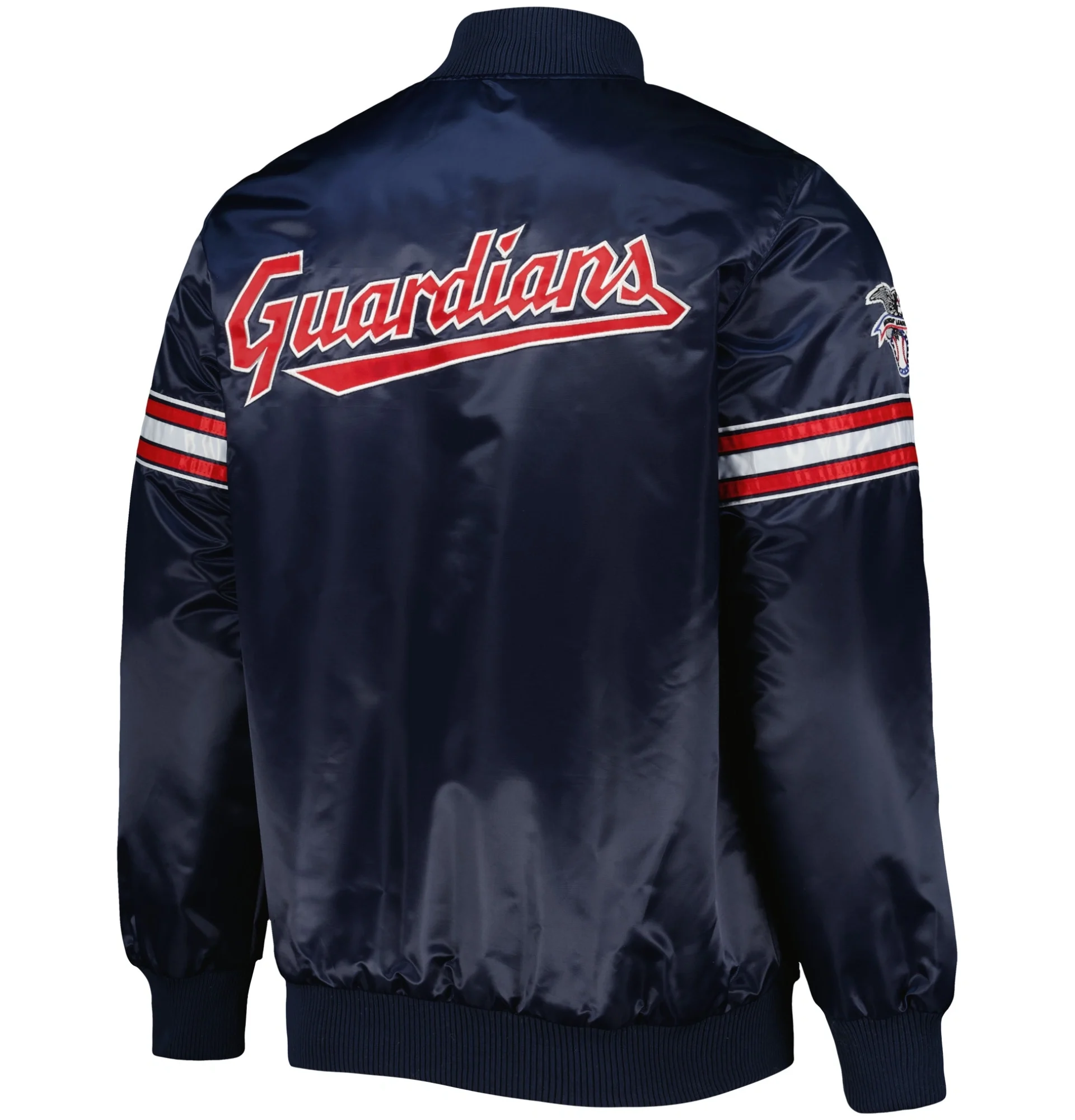 Cleveland-Guardians-Starter-Navy-Pick-Roll-Full-Snap-Satin-Varsity-Jacket-leather moto 2