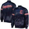 Cleveland-Guardians-Starter-Navy-Pick-Roll-Full-Snap-Satin-Varsity-Jacket-leather moto 3