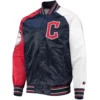 Cleveland-Guardians-Starter-Reliever-Full-Snap-Satin-Varsity-Jacket-leather moto 1