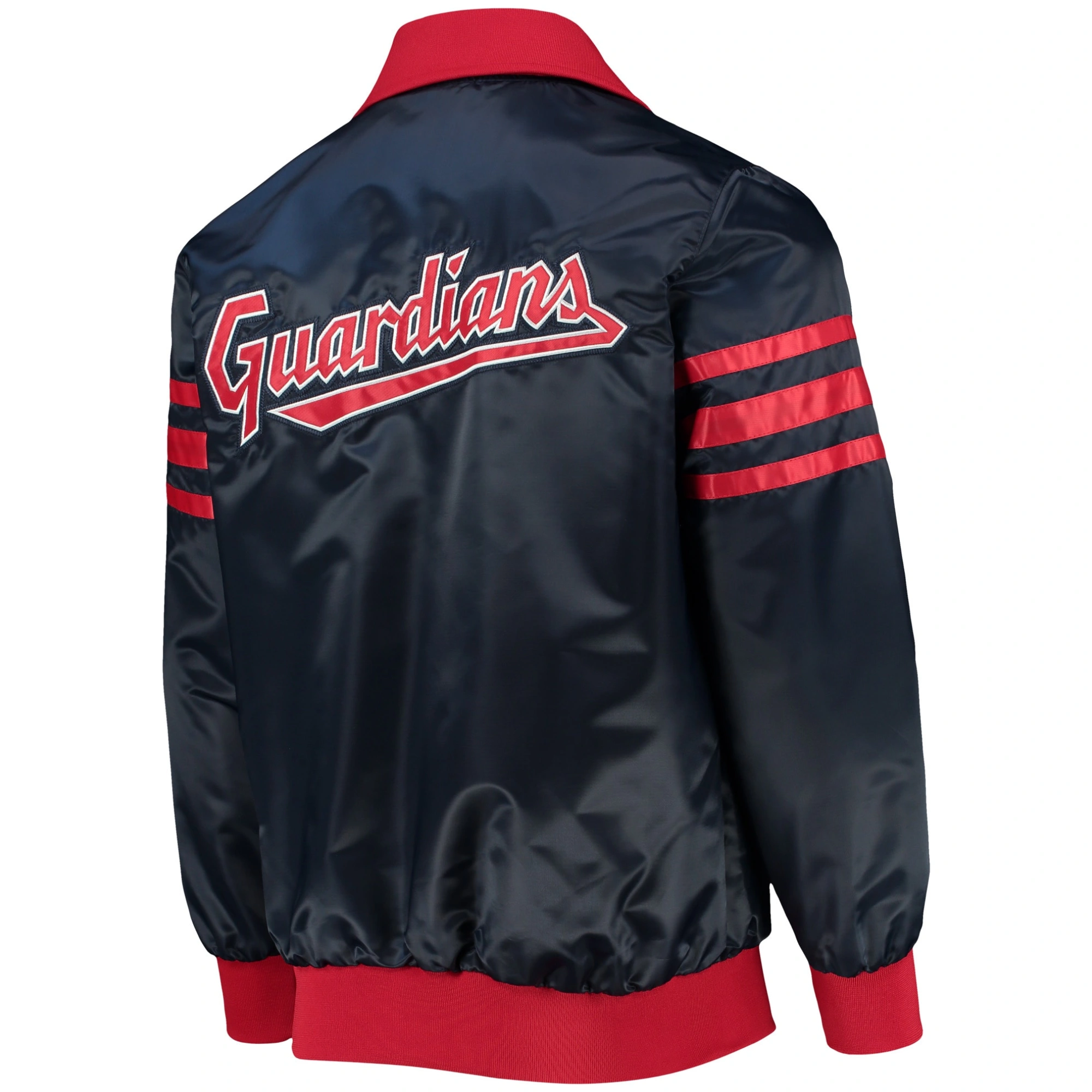Cleveland-Guardians-Starter-The-Captain-II-Full-Zip-Satin-Varsity-Navy-Jacket-leather moto 2