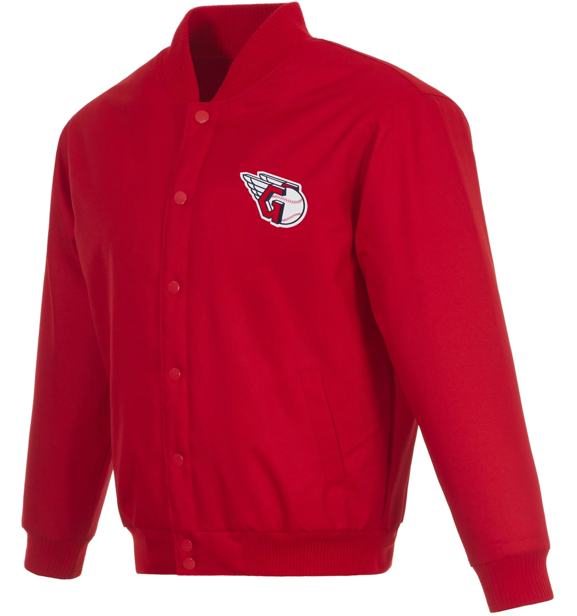 Cleveland-Guardians-polyester-Red-Varsity-Jacket-LEATHER MOTO 1