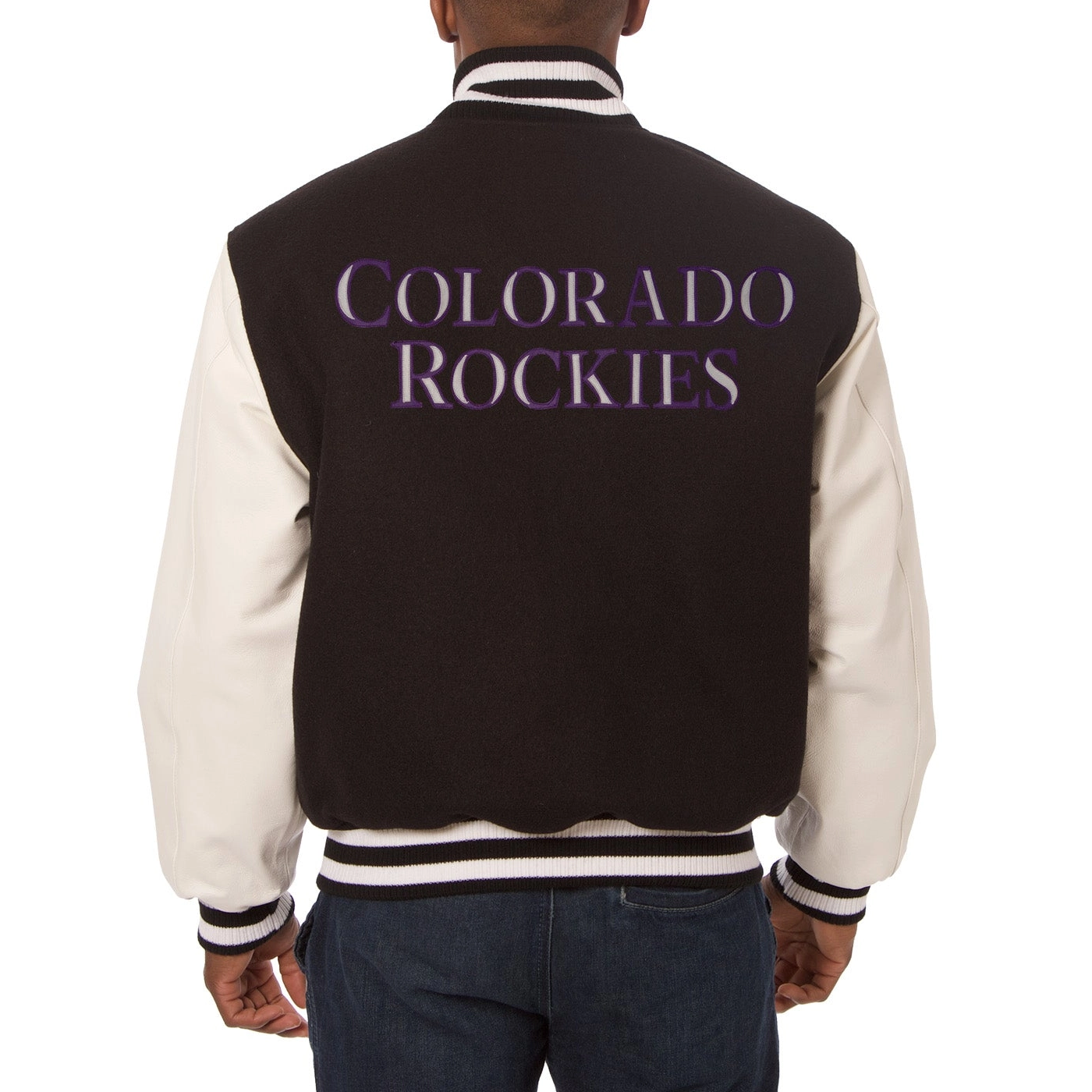 Colorado-Rockies-Domestic-Two-Tone-Wool-and-Leather-Varsity-Jacket-Black-White-leather moto 2