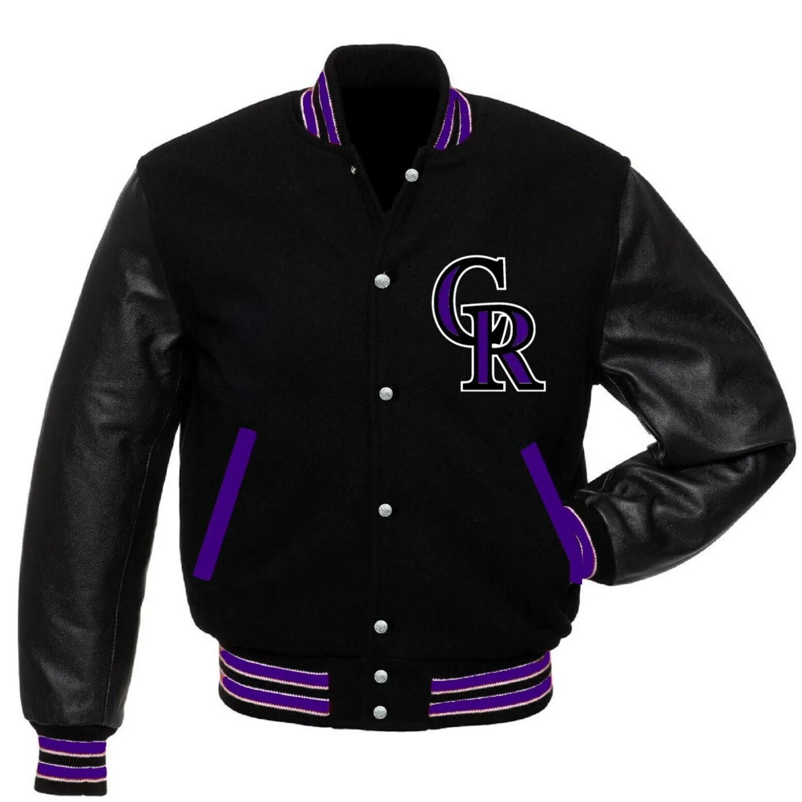 Colorado-Rockies-Letterman-Black-Wool-Faux-Leather-Varsity-Jacket-leather moto 1
