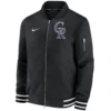 Colorado-Rockies-Nike-Authentic-Collection-Full-Zip-Bomber-Varsity-Black-Jacket-lather moto 1