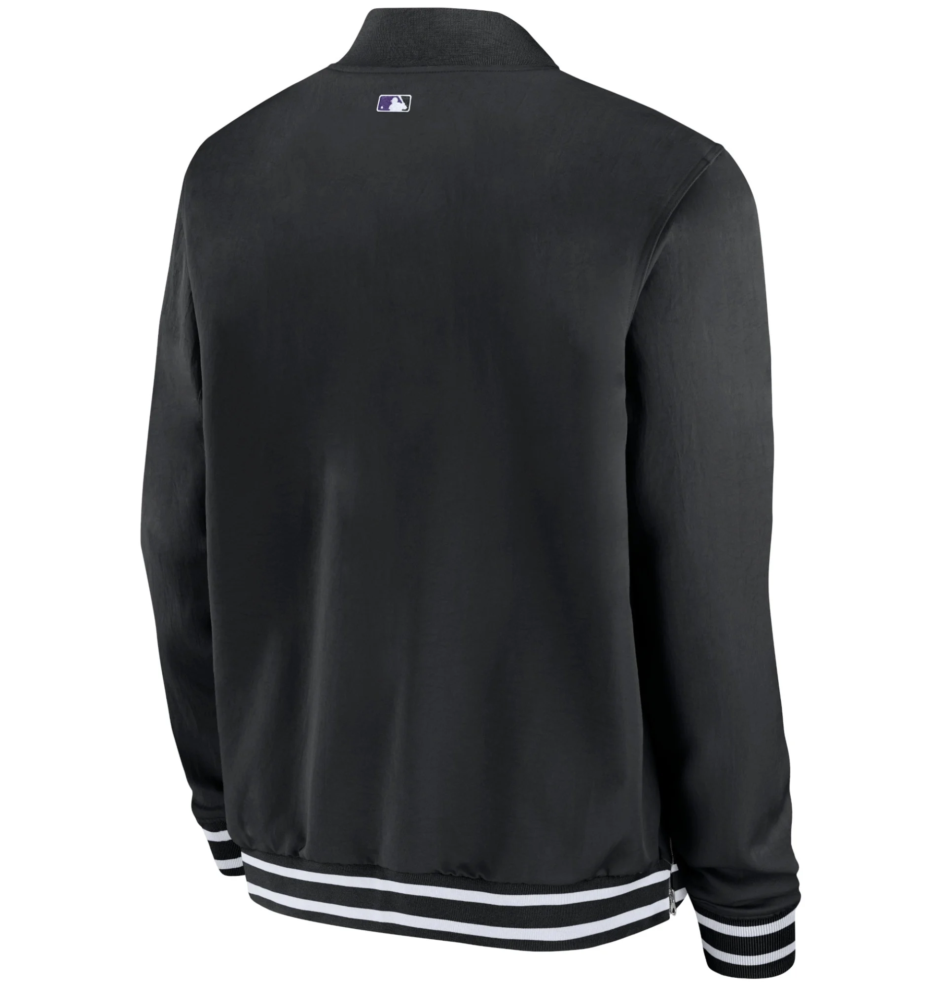 Colorado-Rockies-Nike-Authentic-Collection-Full-Zip-Bomber-Varsity-Black-Jacket-leather moto 2