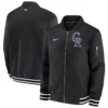 Colorado-Rockies-Nike-Authentic-Collection-Full-Zip-Bomber-Varsity-Black-Jacket-leather moto 3