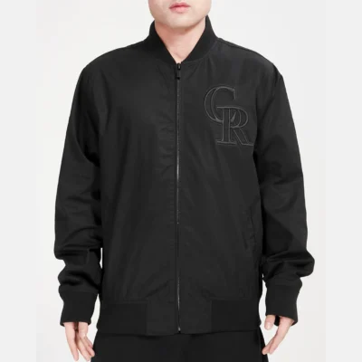 Colorado Rockies Pro Standard Full-Zip Black Satin Varsity Jacket