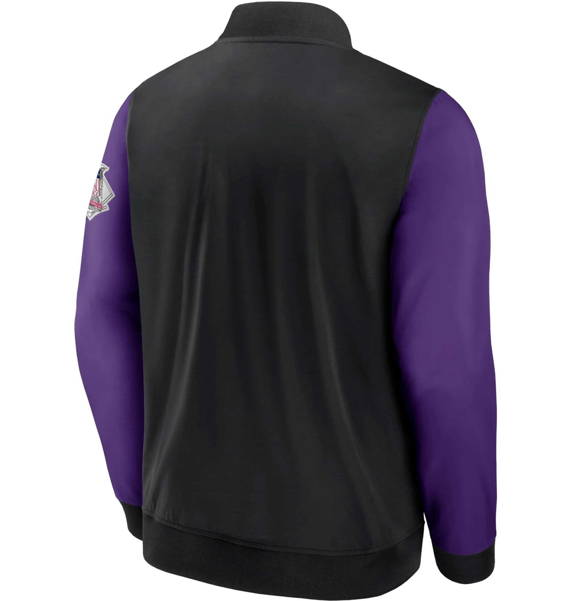 Colorado-Rockies-Rib-Knitted-Full-Zip-Lightweight-Bomber-Varsity-Jacket-Black-Purple-leather moto 2
