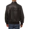 Colorado Rockies Shirt-Style Collar Black Leather Varsity Jacket