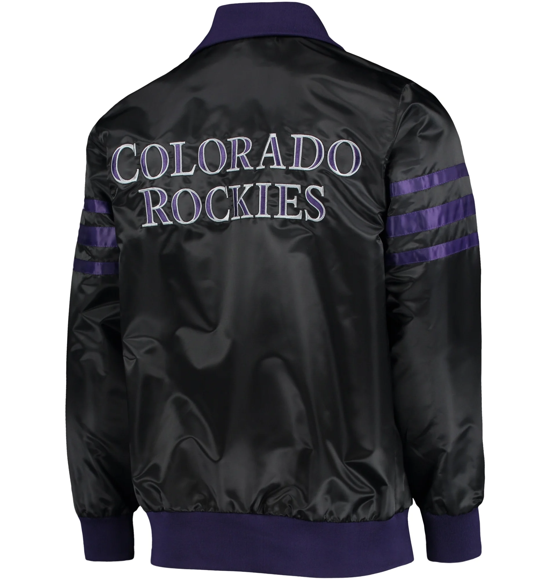 Colorado-Rockies-Starter-The-Captain-II-Full-Zip-Satin-Varsity-Black-Jacket-leather moto 2