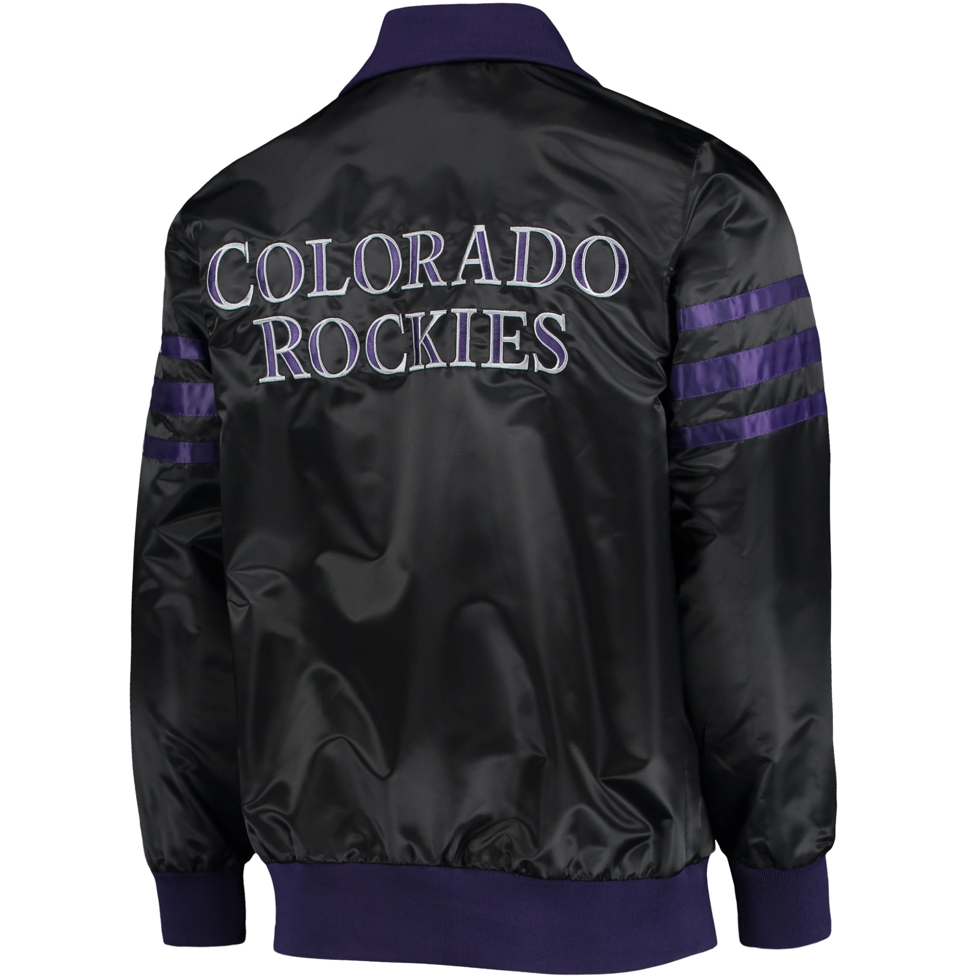 Colorado-Rockies-Starter-The-Captain-II-Full-Zip-Satin-Varsity-Black-Jacket-leather moto 2