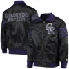 Colorado-Rockies-Starter-The-Captain-II-Full-Zip-Satin-Varsity-Black-Jacket-leather moto 3