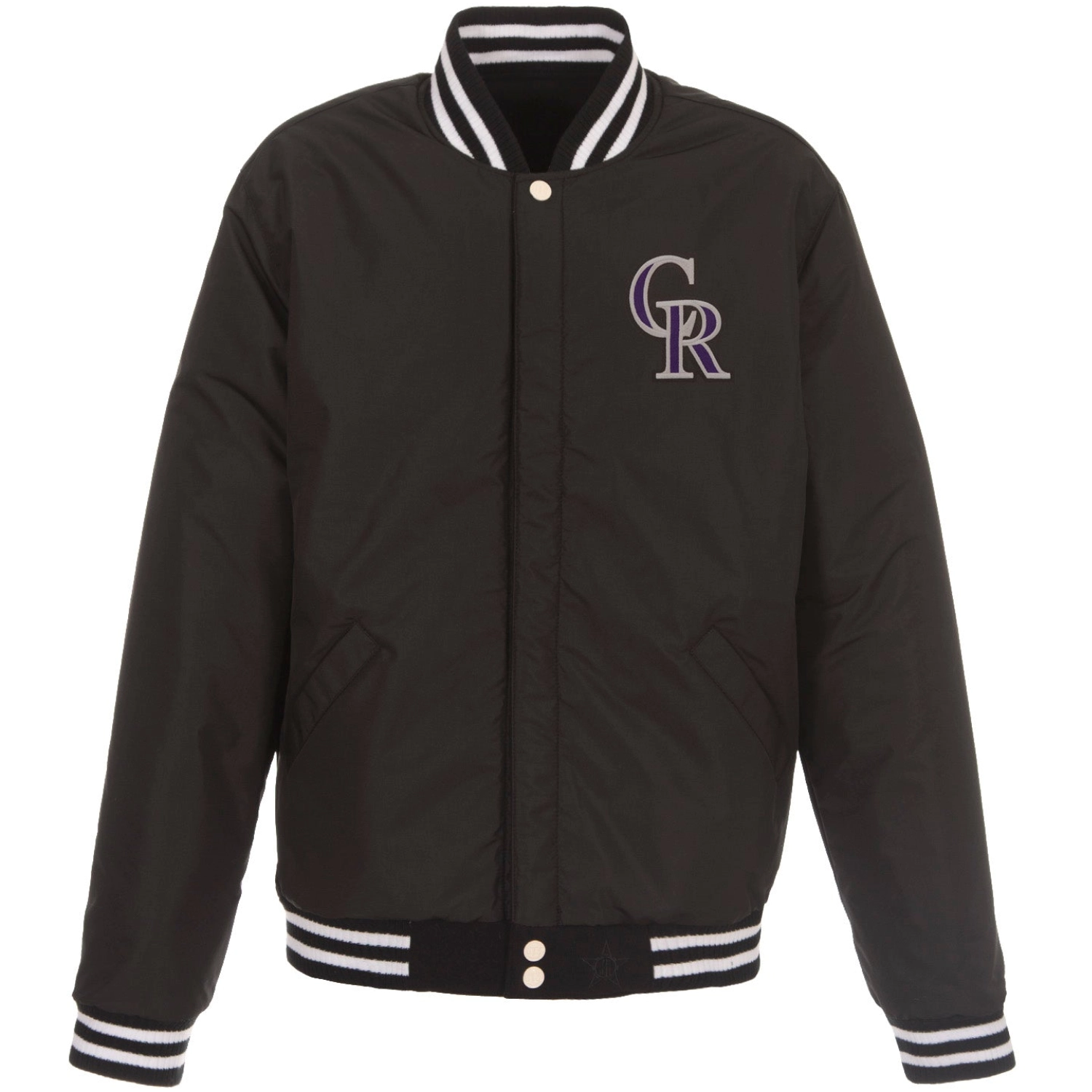 Alternative view of Colorado Rockies Two-Tone Reversible Wool & Faux Leather Varsity Jacket