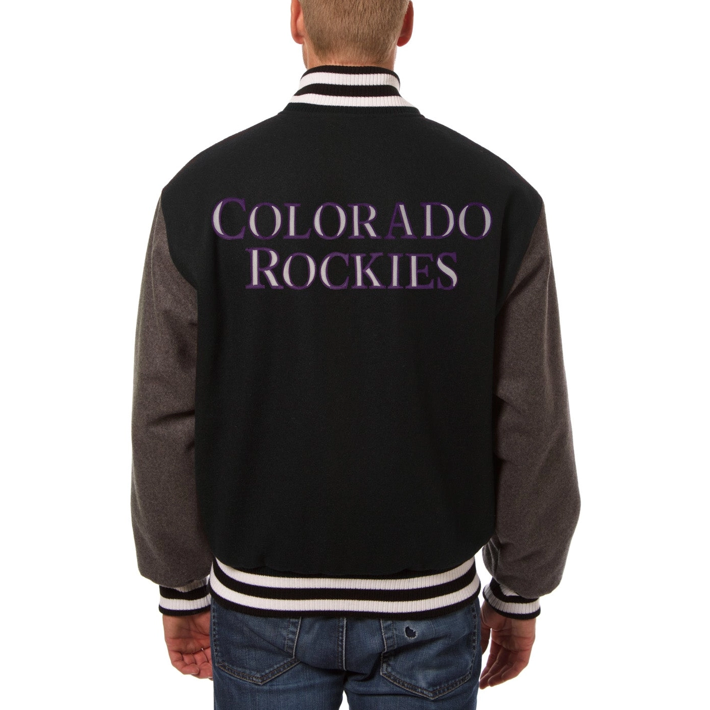 Colorado-Rockies-Two-Tone-Wool-Varsity-Jacket-Black-Gray-leather moto 2