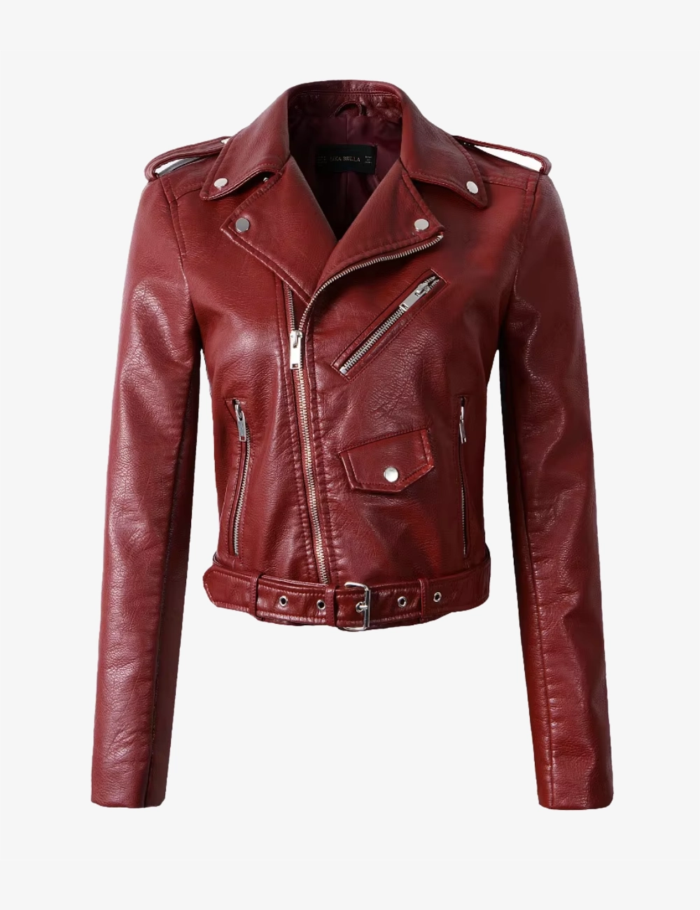 Crimson Flair Wine Red Motorcycle Jacket – Elegant Leather Design
