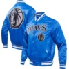 Dallas Mavericks Classic Rib Satin Varsity Jacket - Team Edition - Image 3