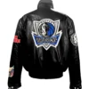 Dallas Mavericks Jeff Hamilton Full Black Zipper Closure Leather Jacket - Image 2