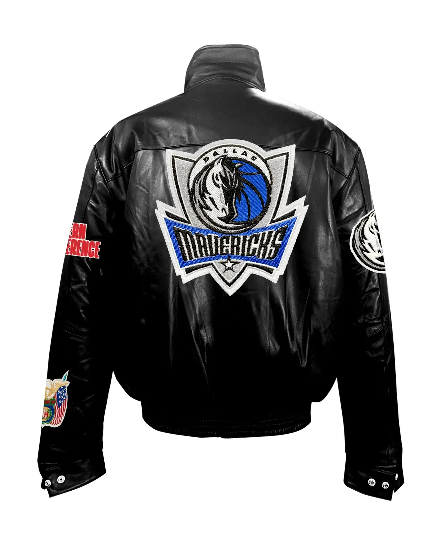 Alternative view of Dallas Mavericks Jeff Hamilton Full Black Zipper Closure Leather Jacket