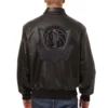 Dallas Mavericks Leather Varsity Jacket - Button & Zipper Closure - Image 2