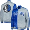 Dallas Mavericks Satin Varsity Jacket - Royal & Gray Edition - Image 3
