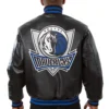 Dallas Mavericks Team Players Black Leather Varsity Jacket - Image 2