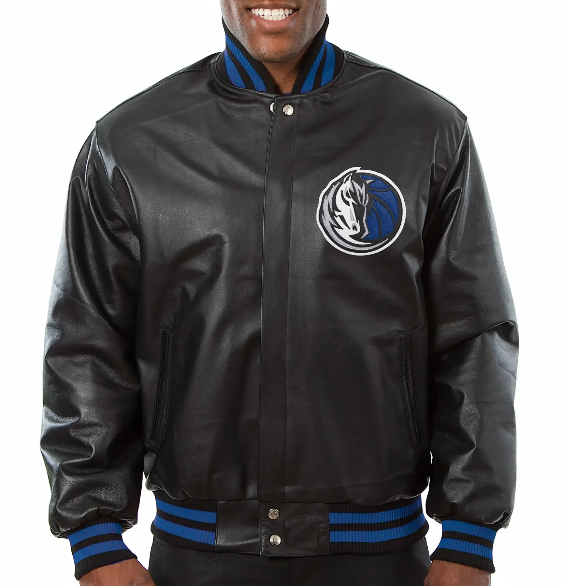 Dallas-Mavericks-Team-Players-Black-Leather-Varsity-Jacket-LeatherMoto