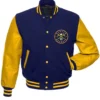 Denver Nuggets letterman Varsity Jacket Blue & Yellow-LeatherMoto