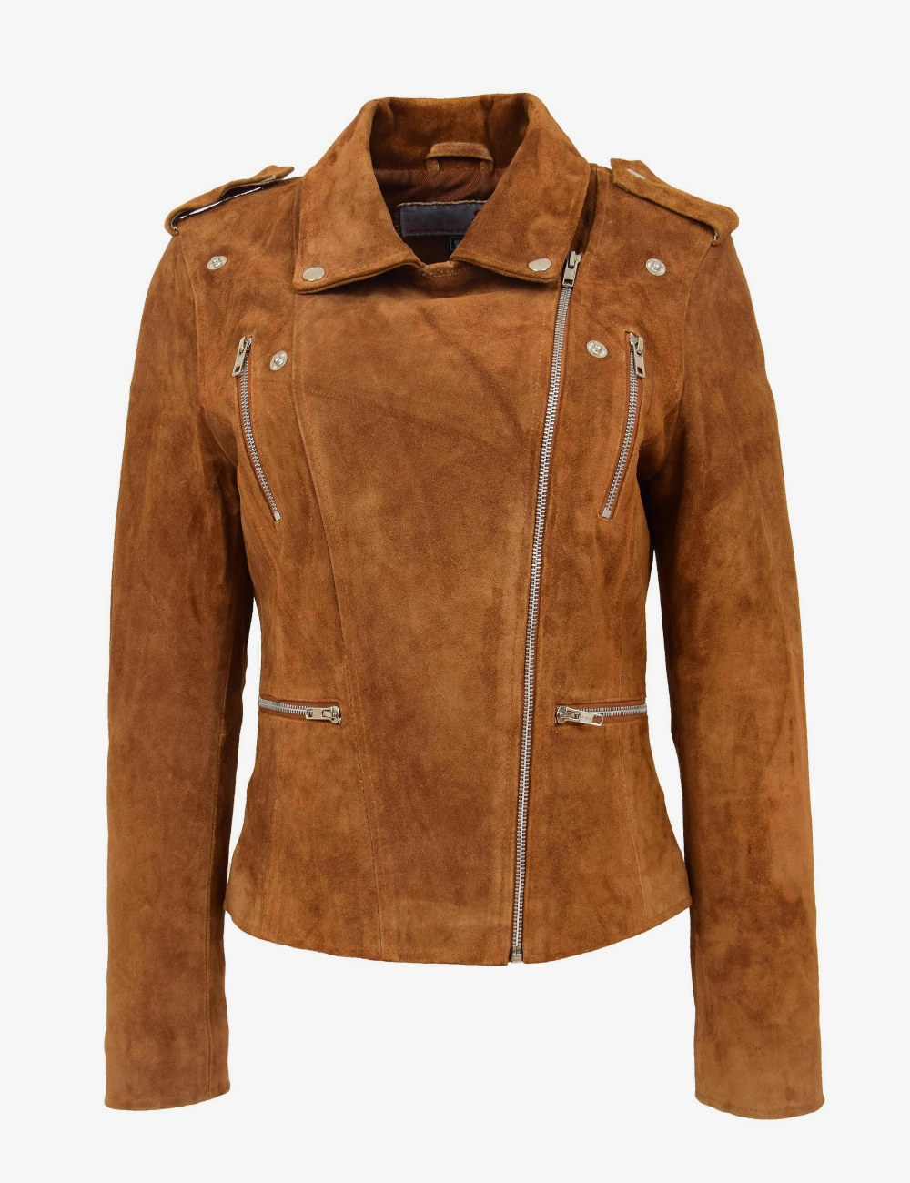 Desert Vibe Women's Tan Suede Biker Jacket (1)