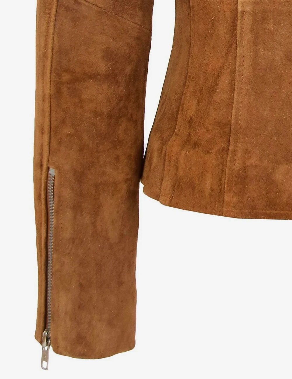 Desert Vibe Women's Tan Suede Biker Jacket (4)