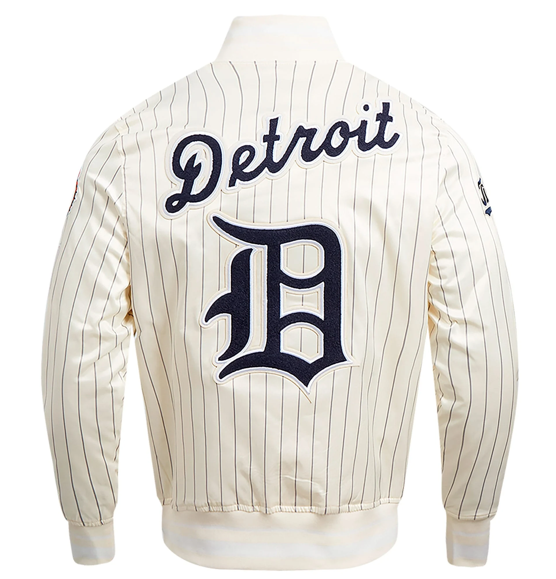 Detroit-Tigers-Pro-Standard-Cooperstown-Pinstripe-Retro-Classic-Full-Snap-Satin-Varsity-Jacket-leather moto 2