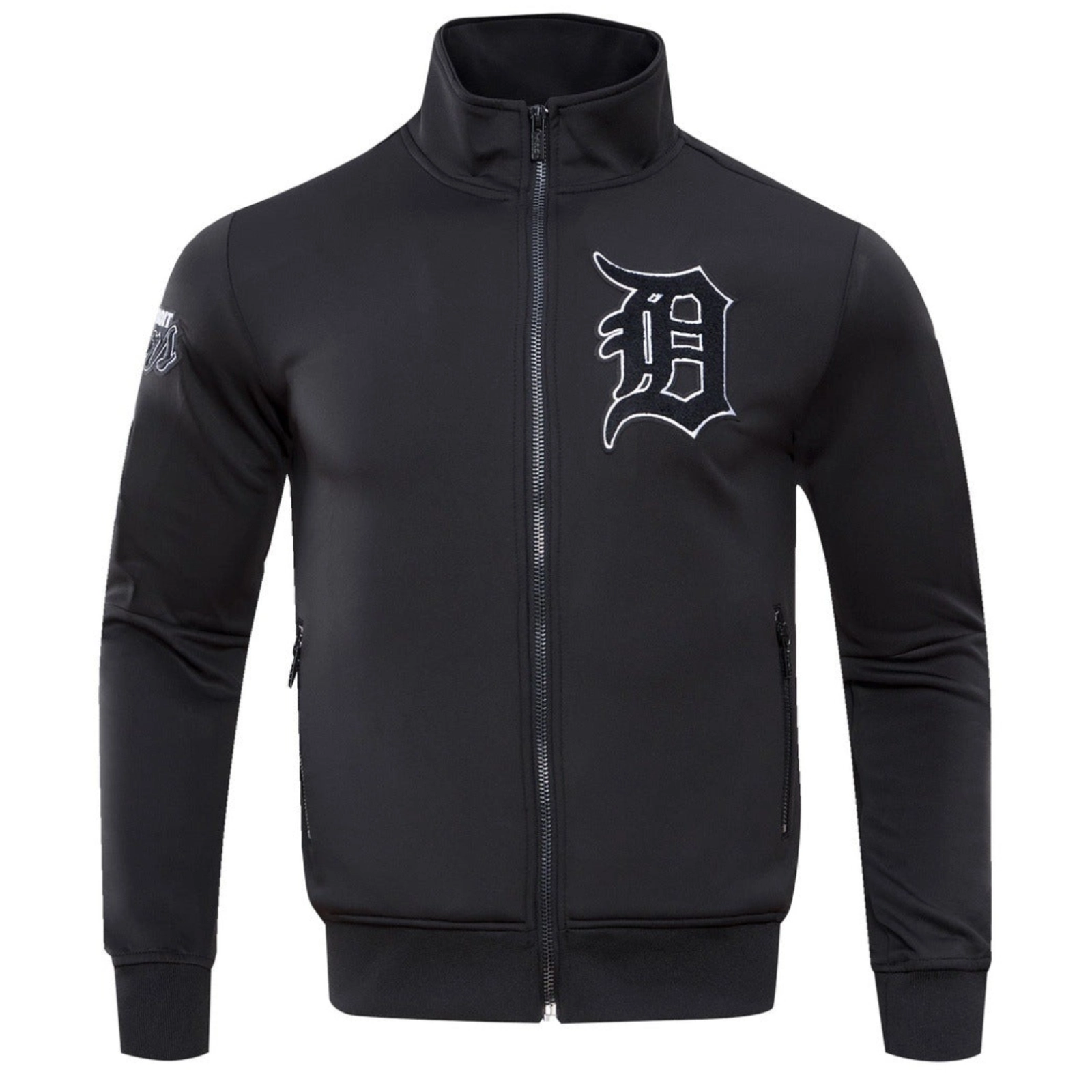 Detroit-Tigers-Pro-Standard-Full-Zip-Black-Polyester-Varsity-Jacket-leather moto 1