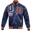 Detroit-Tigers-Pro-Standard-Mash-Up-Full-Snap-Satin-Varsity-Navy-Jacket-leather moto 1