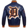 Detroit-Tigers-Pro-Standard-Mash-Up-Full-Snap-Satin-Varsity-Navy-Jacket-leather moto 2