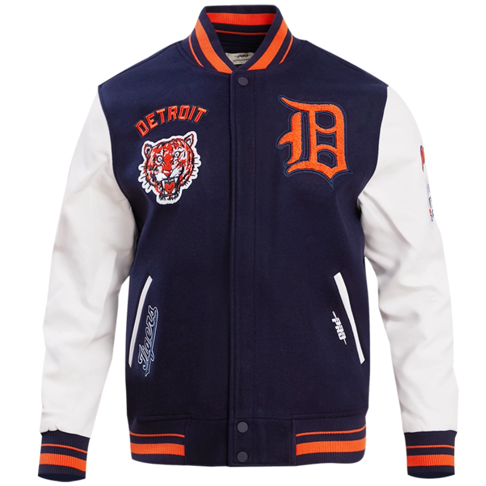 Detroit-Tigers-Pro-Standard-Retro-Classic-Rib-Knitted-Wool-Leather-Varsity-Jacket-leather moto 1