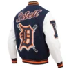 Detroit-Tigers-Pro-Standard-Ribbed-Knitted-Wool-Leather-Varsity-Jacket-leather moto 4