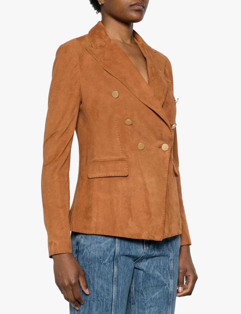 Double-Breasted Suede Leather Blazer – Premium Tailored Fit (1)
