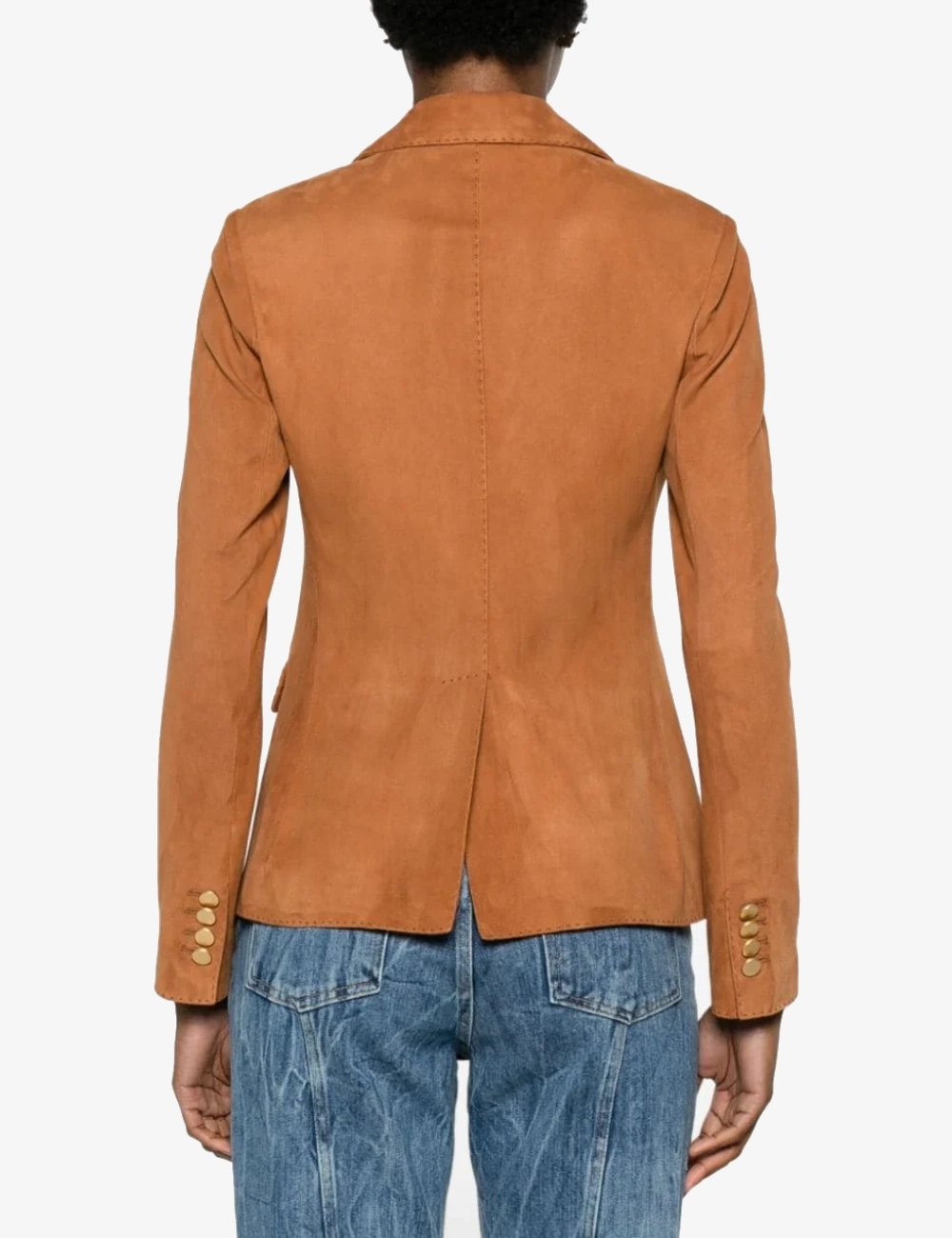 Double-Breasted Suede Leather Blazer – Premium Tailored Fit (2)