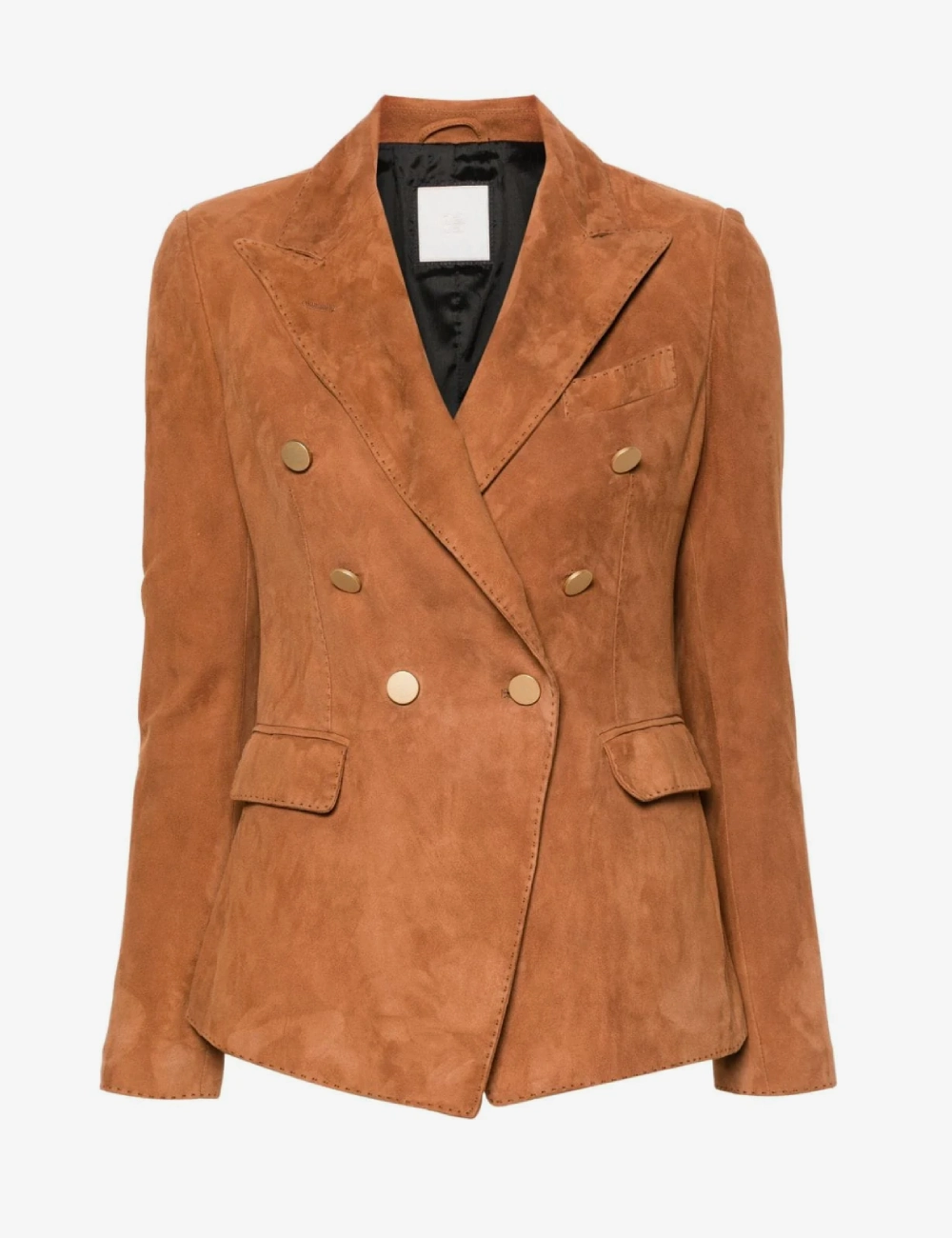 Double-Breasted Suede Leather Blazer – Premium Tailored Fit