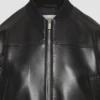 Eclipse Luxe Women's Black Leather Bomber Jacket (3)