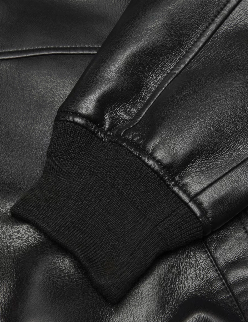 Eclipse Luxe Women's Black Leather Bomber Jacket (5)