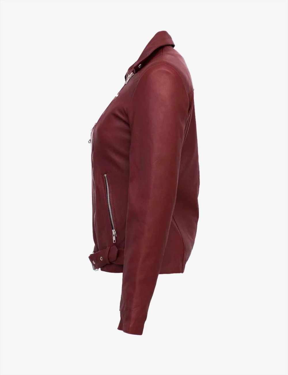Elegant Burgundy Timeless Women's Leather Jacket (2)