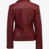 Elegant Burgundy Timeless Women's Leather Jacket (3)