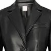 Elegant Women's Black Vegan Leather Moto Blazer (2)