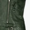 Emerald Envy Women's Green Leather Biker Jacket – Fashion Designer Edition (1)