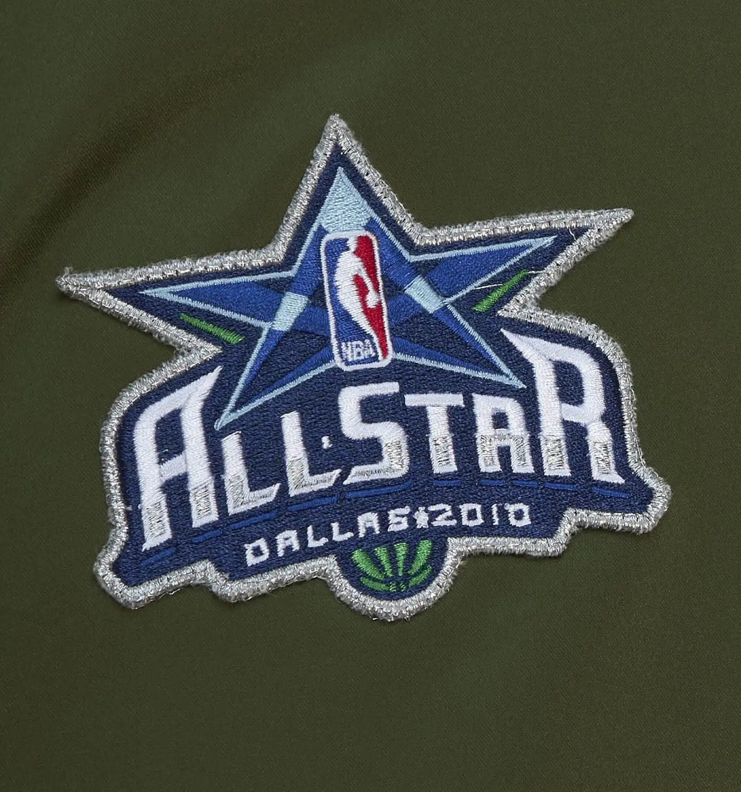 Dallas Mavericks Flight Satin Ribbed Knit Collar Bomber Jacket - Image 4