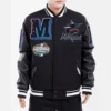 Florida-Marlins-Pro-Standard-Black-Wool-Leather-Varsity-Jacket-leather moto 1