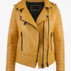 Golden Edge Women's Mustard Leather Jacket (1)