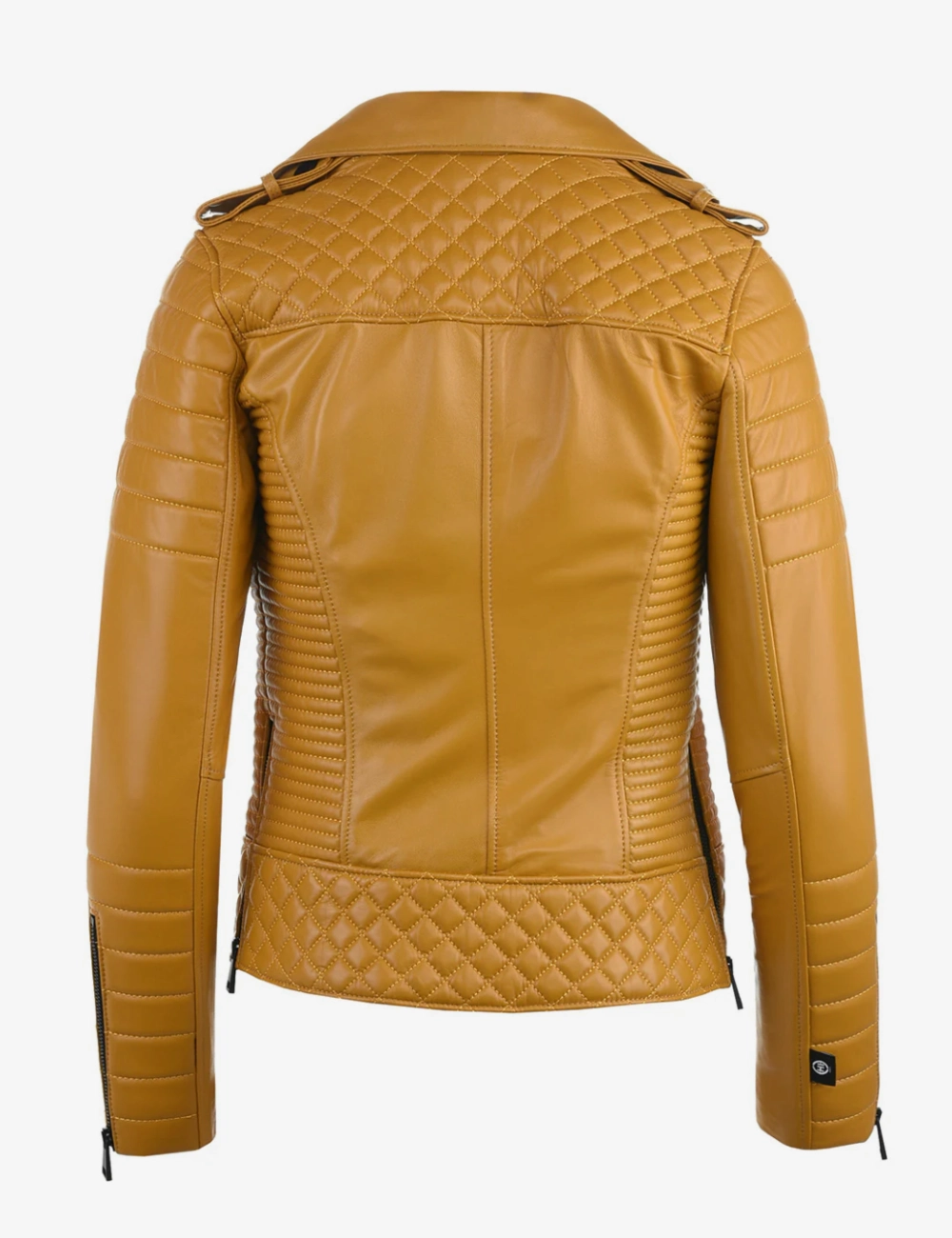 Golden Edge Women's Mustard Leather Jacket (3)